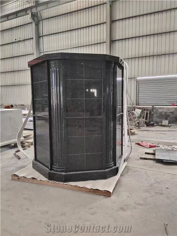 Pink And Black Granite Columbarium With 60 Niche