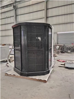 Pink And Black Granite Columbarium With 60 Niche