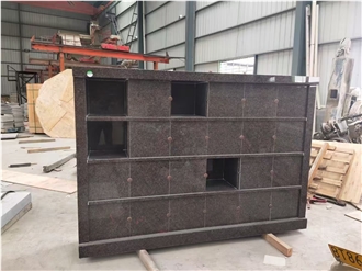 Pink And Black Granite Columbarium With 60 Niche