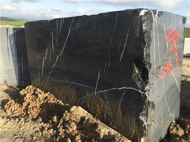 Nero Marquina Noir Khenifra Marble Blocks