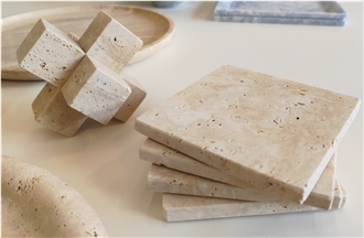 Plain Travertine Coasters Home Decor Products