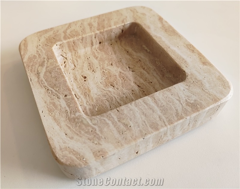 Regular Natural Stone Travertine Ashtray