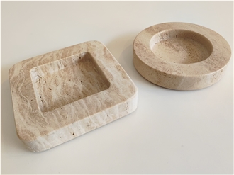 Regular Natural Stone Travertine Ashtray