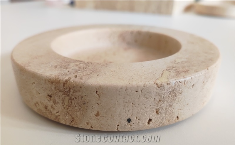Regular Natural Stone Travertine Ashtray