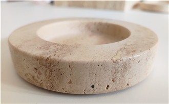 Regular Natural Stone Travertine Ashtray