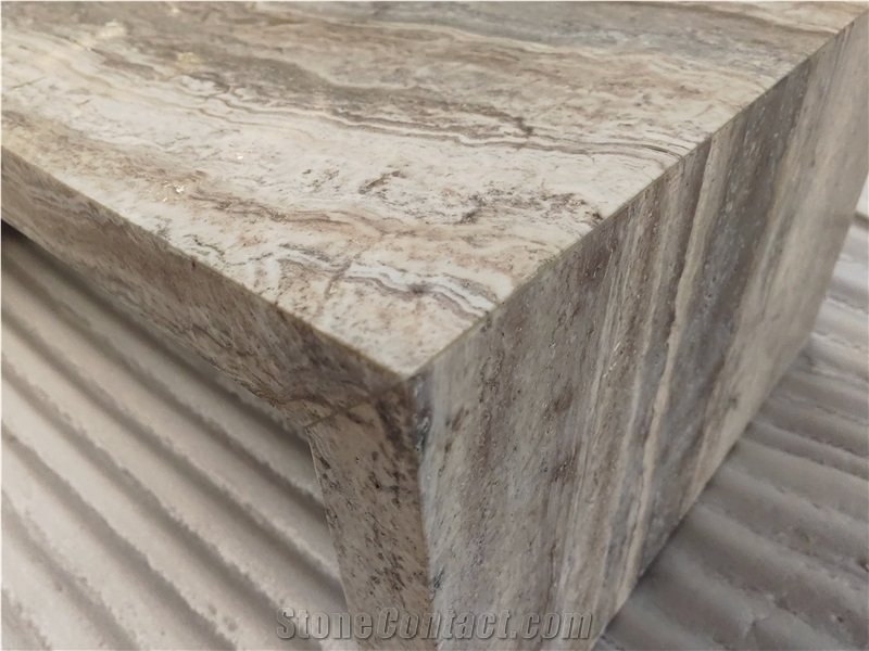 Waterfall Coffee Table  Veincut Silver Travertine