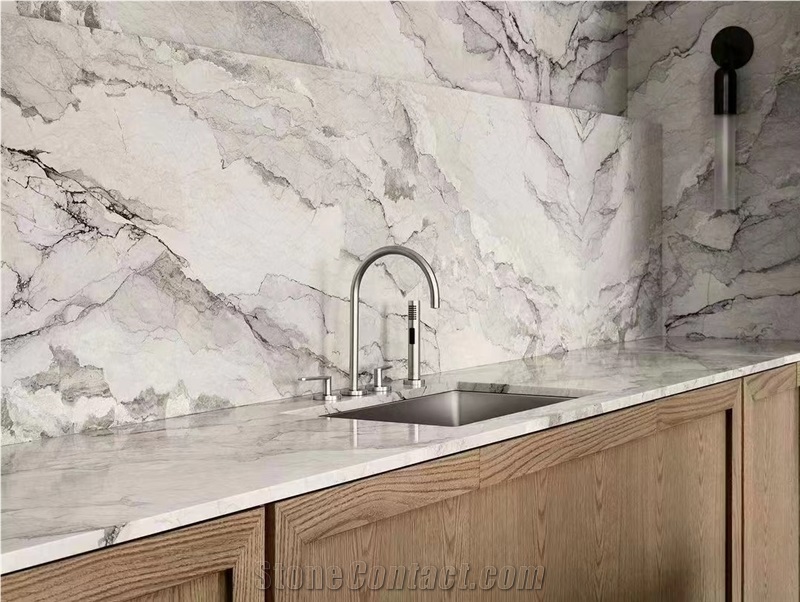 Factory Camus White Grey Marble Wall Slabs Tiles