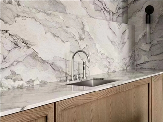 Factory Camus White Grey Marble Wall Slabs Tiles