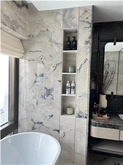 Factory Camus White Grey Marble Wall Slabs Tiles