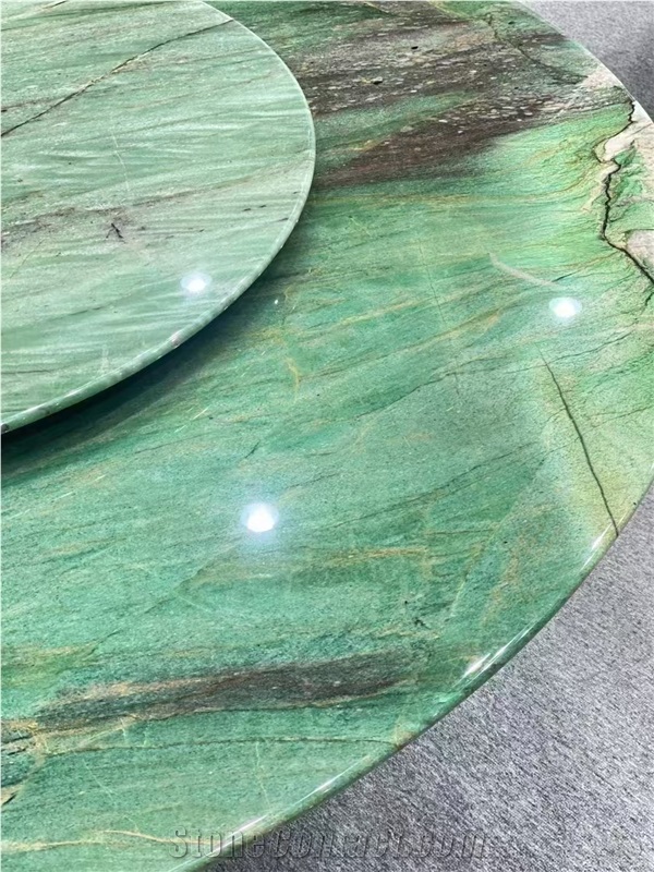Fuchsite Crystal Quartzite Commercial Dining Table