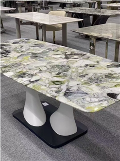 Ice Cold Jade Marble Dining Tops, Commercial Table Tops