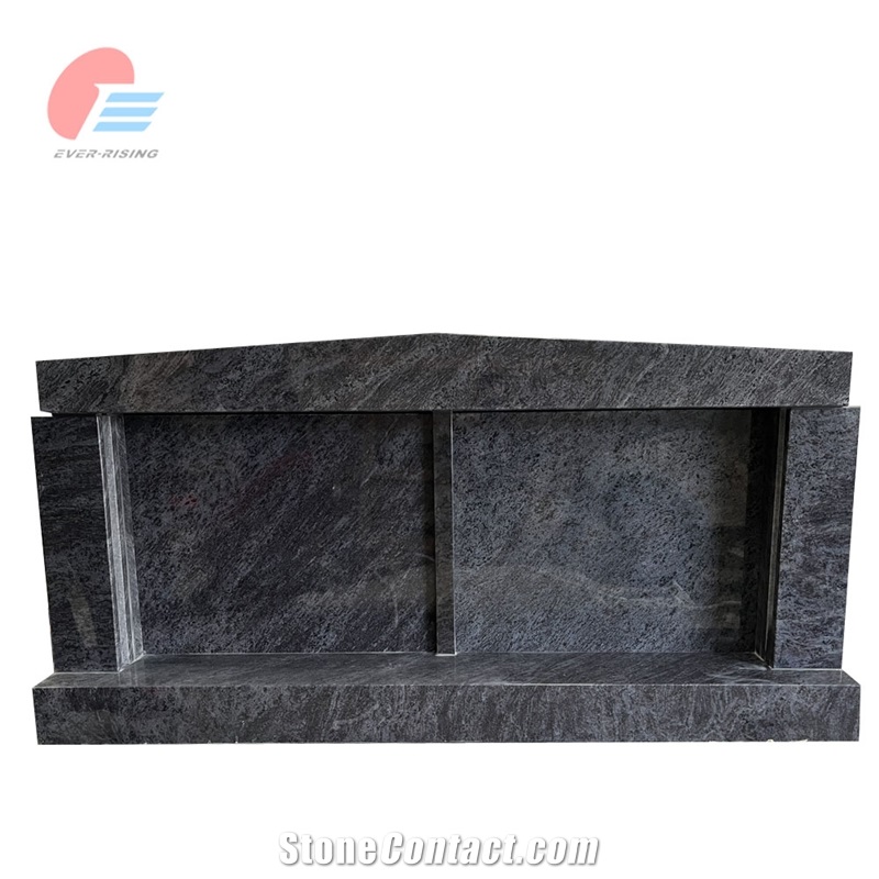 Bahama Blue Granite Polished Double Crypt Mausoleum
