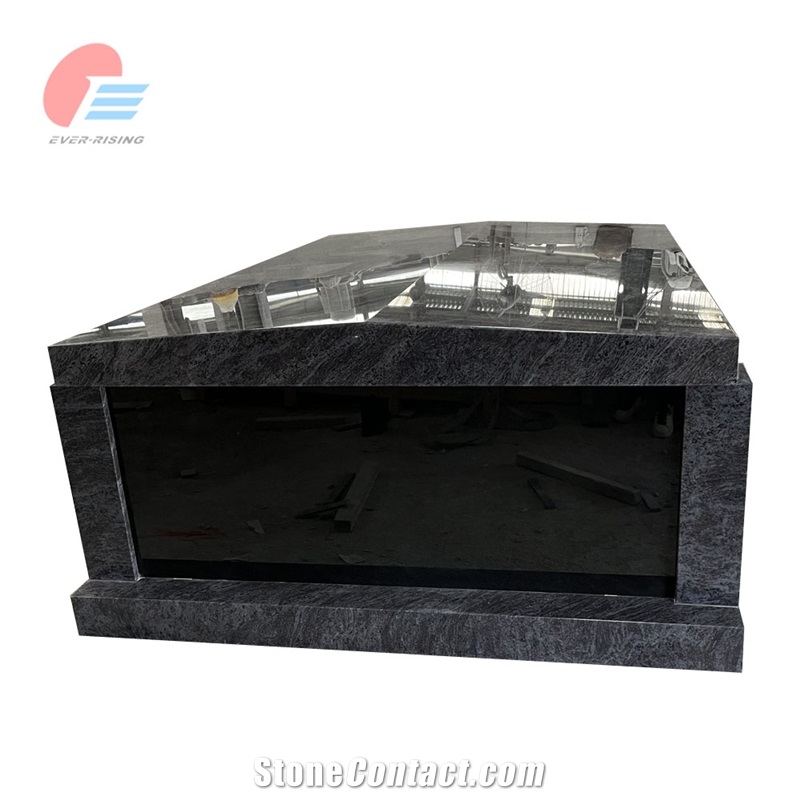 Bahama Blue Granite Polished Double Crypt Mausoleum