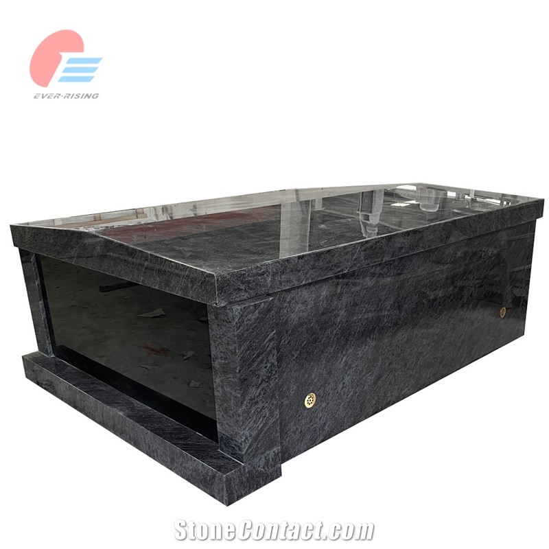 Bahama Blue Granite Polished Double Crypt Mausoleum