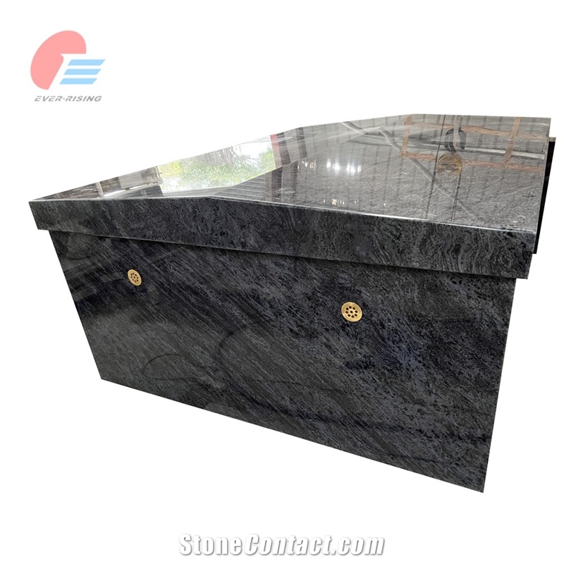 Bahama Blue Granite Polished Double Crypt Mausoleum