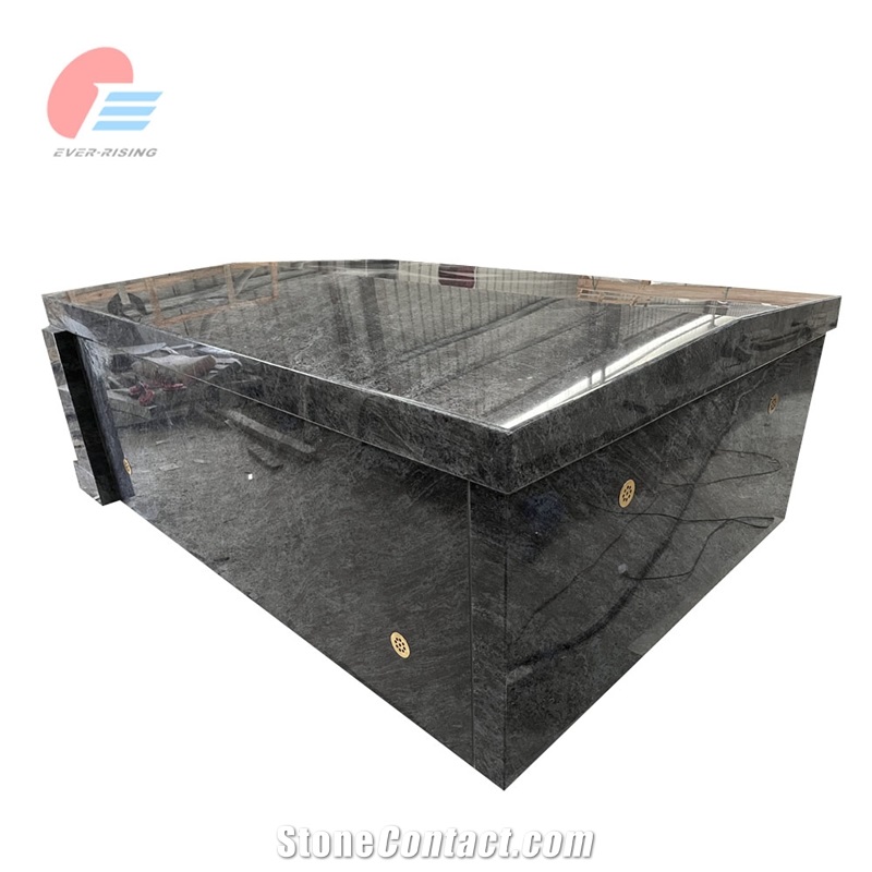 Bahama Blue Granite Polished Double Crypt Mausoleum
