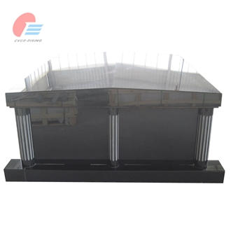 Jet Black Granite Canana Style Double Mausoleum With Steps