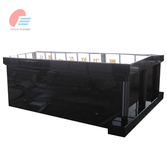 Jet Black Granite Canana Style Double Mausoleum With Steps