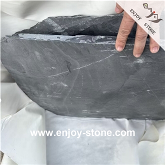 Black Slate Flagstone Split Surface For Landscape And Paving