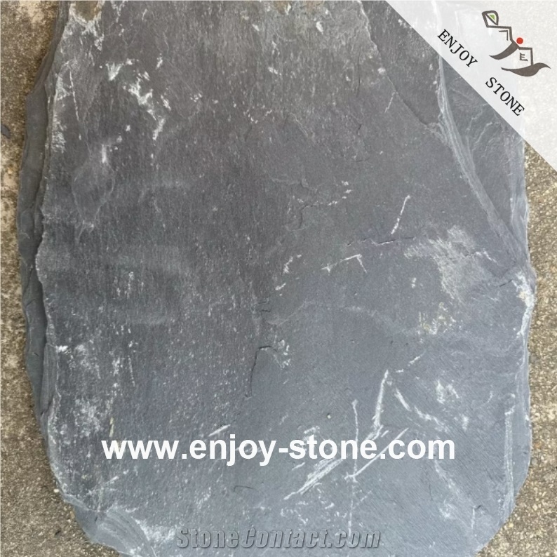 Black Slate Flagstone Split Surface For Landscape And Paving