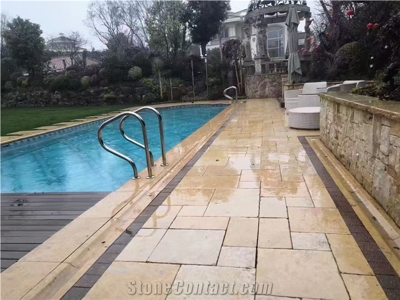 Brown Limestone Slabs Honed Finish