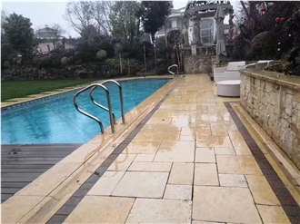 Brown Limestone Slabs Honed Finish