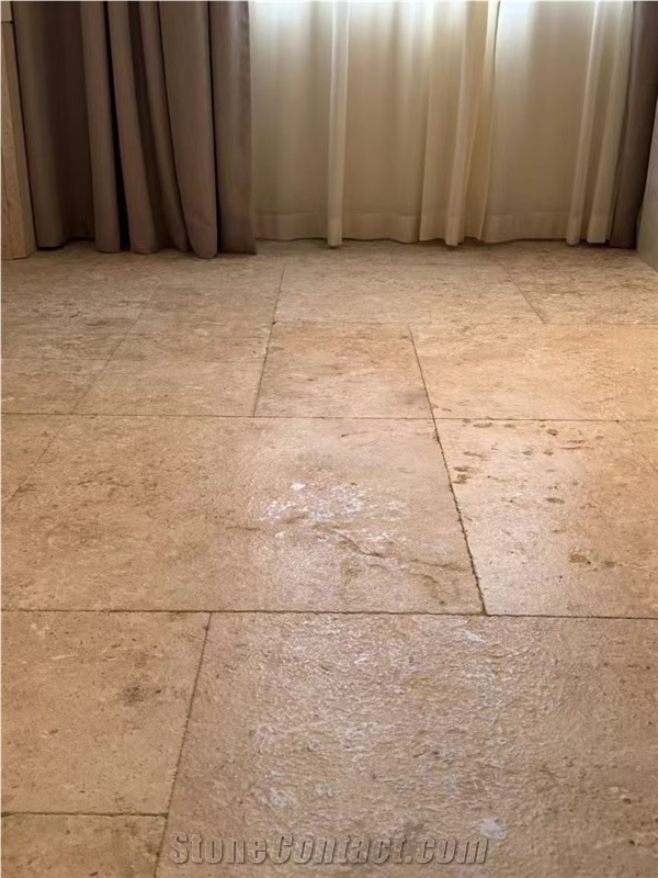 Brown Limestone Slabs Honed Finish