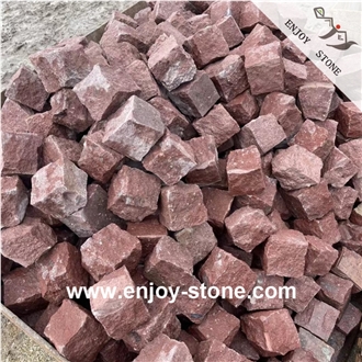 Red Porphyry Cubes Split Surface For Paving Red Porphyry Cubes Split Surface For Paving