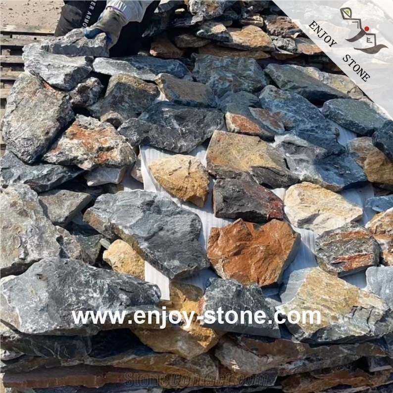 Rustic Yellow Slate Split Wall Stone Ancient Wall Stone
