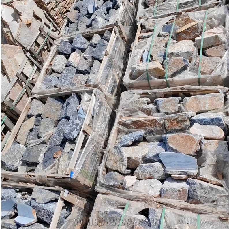 Rustic Yellow Slate Split Wall Stone Ancient Wall Stone