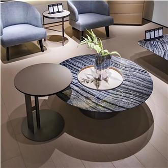 Antique Wood Polished  Marble  Table Top