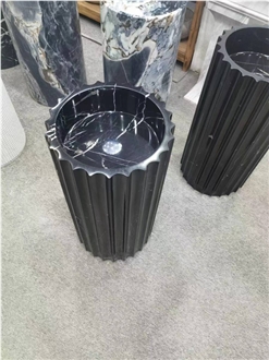 Hot Sale Black Marble Pedestal Wash Basins