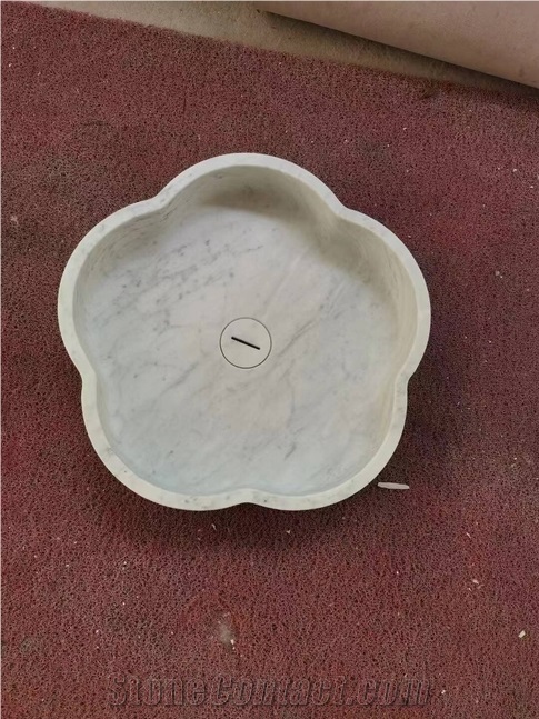 Hot Sale Flower-Pattern White Wash Basin For Hotel Design