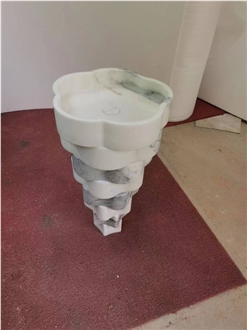 Hot Sale Flower-Pattern White Wash Basin For Hotel Design