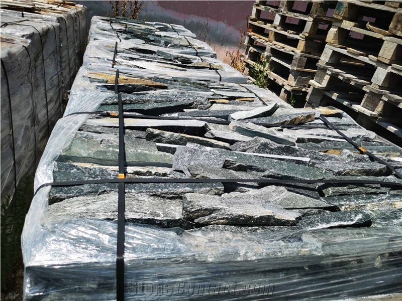 Green Gneiss Machine Cutted Tiles