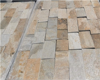 Metallic Rusty Gneiss Machine Cut Irregular Flagstone Tiles