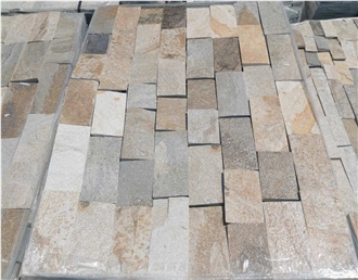 Metallic Rusty Gneiss Machine Cut Irregular Flagstone Tiles