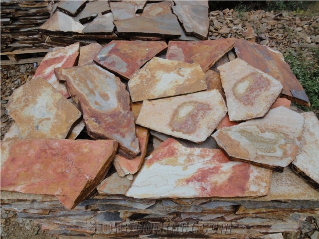 Purple Gneiss Machine Cut Irregular Flagstone Tiles