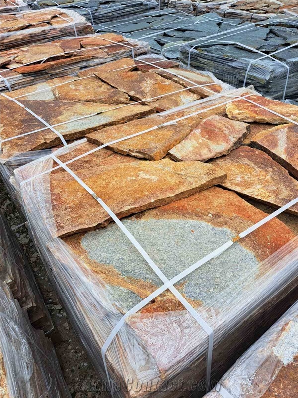 Purple Gneiss Machine Cut Irregular Flagstone Tiles