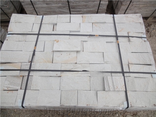 White Gneiss Machine Cut Irregular Flagstone Tiles