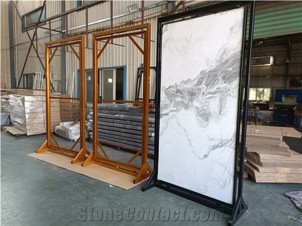 Slab Metal Rotated Display Stand Ceramic Tile Display Case