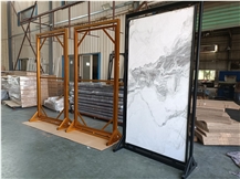 Slab Metal Rotated Display Stand Ceramic Tile Display Case
