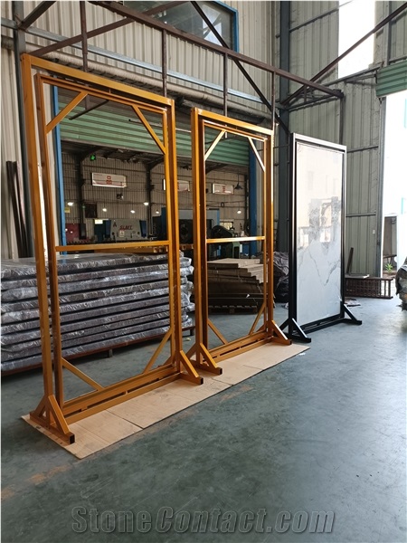 Slab Metal Rotated Display Stand Ceramic Tile Display Case