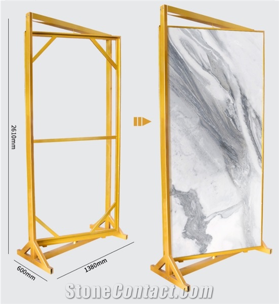 Slab Metal Rotated Display Stand Ceramic Tile Display Case