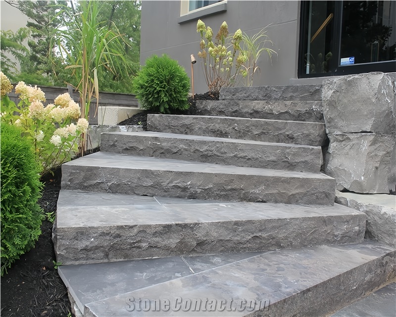 Flamed Blue Limestone Pattern Floor Tile