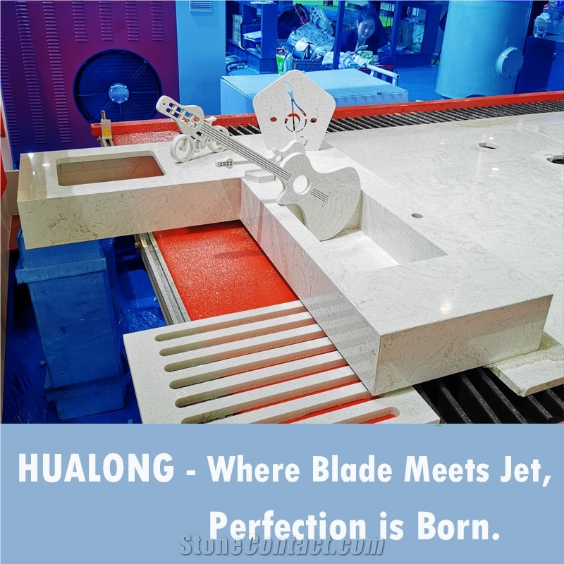 5-Axis CNC Sawjet Combined Bridge Saw & Waterjet Stone Cutting Machine