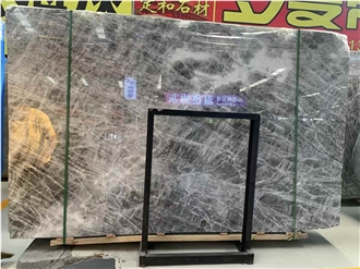 Beautiful Snowy Mountain Sliver Fox Marble Slabs