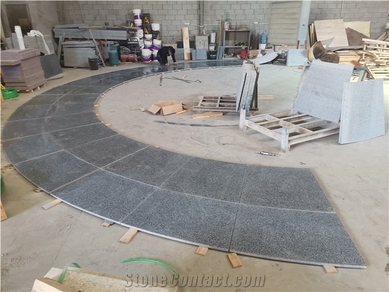 China G654 Black Granite Polished And Honed Floor Tiles