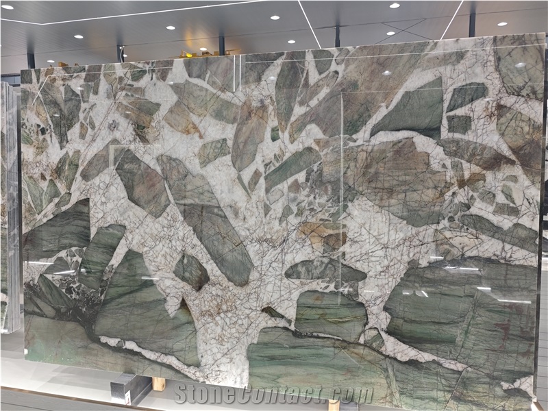 High Quality Brazil Glacier Green Quartzite Slabs