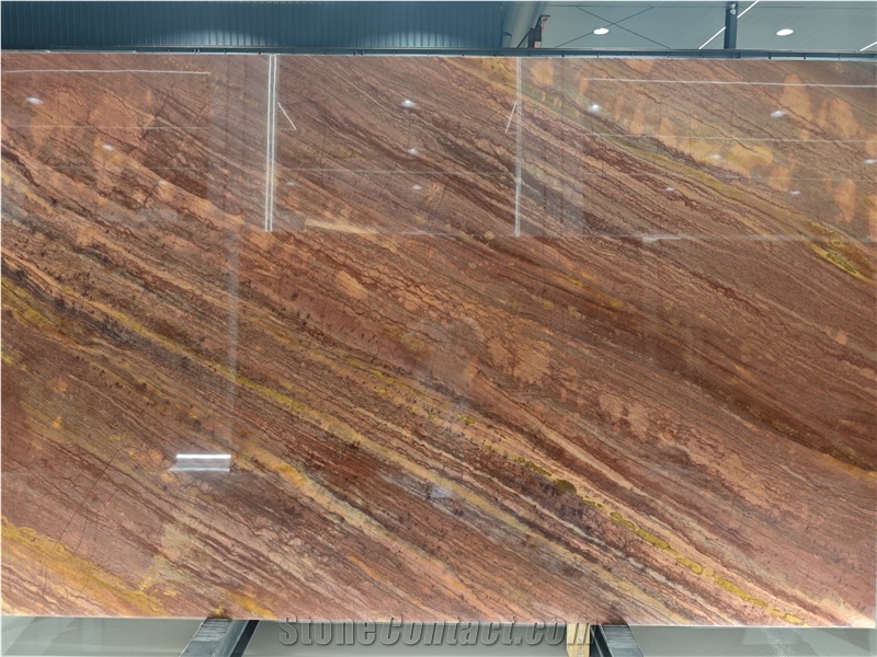 High Quality Royal Red Quartzite Slabs-Polished